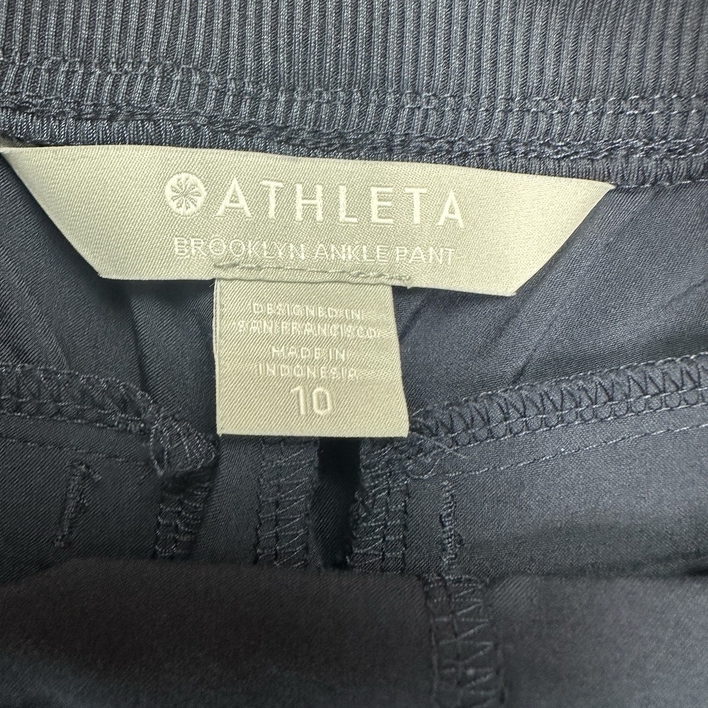 Athleta Brooklyn Ankle Pants Navy Size 10 Travel Casual Pull On Athletic Workout - Picture 3 of 10